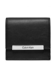 Calvin Klein Portfel K60K612206 Czarny. Czarne portfele damskie Calvin Klein, bez wzorów, ze skóry. Za 279.99 zł.