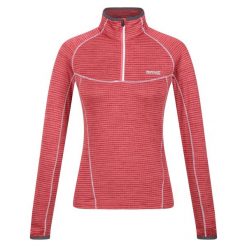 Polarowy Top Damski Suwak Do Połowy Yonder II. Czerwone bluzy sportowe damskie Regatta, bez wzorów, z polaru, bez kaptura, trekkingowe. Za 57.99 zł.