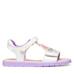 Sandały Geox. Białe sandały dziewczęce Geox, bez zapięcia. Za 209.99 zł.