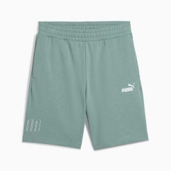 Spodenki męskie Puma SPORT GRAPHIC 9" TR zielone r L. Zielone krótkie spodenki sportowe męskie Puma, l, bez wzorów, z bawełny, na fitness i siłownię. Za 108.31 zł.