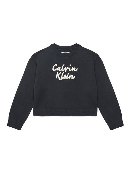 Calvin Klein Jeans Sweter IG0IG02971 M Czarny Regular Fit. Czarne swetry dla dziewczynek Calvin Klein Jeans, bez wzorów, z bawełny, bez kołnierzyka, bez ramiączek, bez kaptura. Za 179.99 zł.