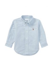 Polo Ralph Lauren Koszula 320677133002 Błękitny Regular Fit. Niebieskie koszule dla chłopców Polo Ralph Lauren, bez wzorów, z bawełny, bez kołnierzyka, bez ramiączek. Za 329.99 zł.