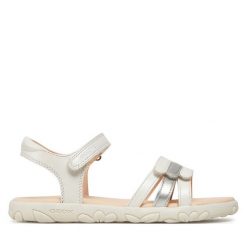 Sandały Geox. Białe sandały dziewczęce Geox, bez zapięcia. Za 159.99 zł.