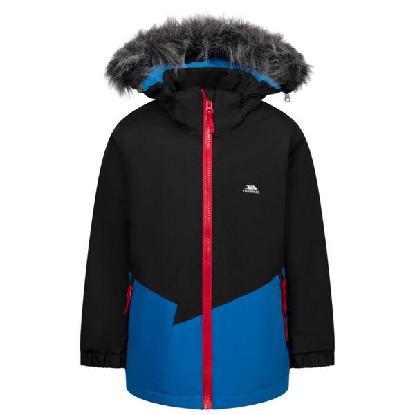 Płaszcz Przeciwdeszczowy Boys Deen. Czarne kurtki i płaszcze dla chłopców Trespass, bez wzorów, z materiału, wakacyjne, z kapturem. Za 392.99 zł.