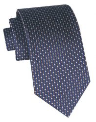 Klasyczny, Męski Krawat Alties - Ciemnoniebieski, Mikrowzór. Niebieskie krawaty i muchy Alties, bez wzorów, z tkaniny, eleganckie. Za 49.00 zł.