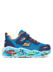 Skechers Sneakersy Play Scene 407312N/BLNV Niebieski. Niebieskie buty sportowe chłopięce Skechers, bez wzorów, z materiału, bez zapięcia. Za 179.99 zł.