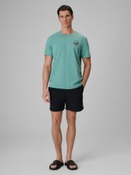 4F Spodenki plażowe boardshorty z filtrem UPF50+ męskie - czarne XXL. Czarne kąpielówki męskie 4f, m, bez wzorów, z materiału, na fitness i siłownię. Za 129.99 zł.