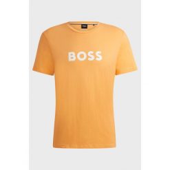 T-shirt męski BOSS RN Medium Orange koszulka pomarańczowa (50503276-813). Brązowe t-shirty męskie Boss, m, bez wzorów, sportowe, bez kołnierzyka. Za 139.00 zł.