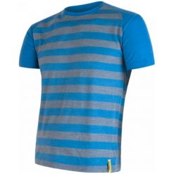 Sensor Koszulka Termoaktywna Merino Wool Active M Paski Blue S. Niebieskie koszulki sportowe męskie Sensor, z materiału, z krótkim rękawem. Za 195.00 zł.