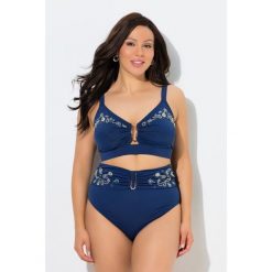 Damskie Bikini strój dwuczęściowy roślinny haft miękkie miseczki. Niebieskie bikini damskie Ulla Popken, plus size, bez wzorów, plus size. W wyprzedaży za 223.99 zł.