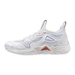Damskie buty halowe Mizuno Wave Momentum 3. Białe obuwie sportowe damskie Mizuno, bez wzorów, do siatkówki, mizuno wave. W wyprzedaży za 559.50 zł.