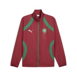 Męska tkana kurtka przedmeczowa Maroko PUMA Intense Red Archive Green. Czerwone kurtki sportowe męskie Puma, m, bez wzorów, do piłki nożnej. W wyprzedaży za 304.50 zł.