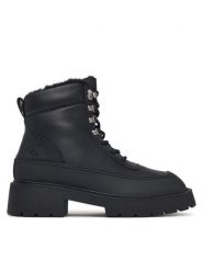 Calvin Klein Trzewiki Chunky Hiking Lup Boot Lth Wl Em HW0HW03204 Czarny. Czarne botki damskie Calvin Klein, bez obcasa, na płaskiej podeszwie, bez zapięcia. Za 849.99 zł.