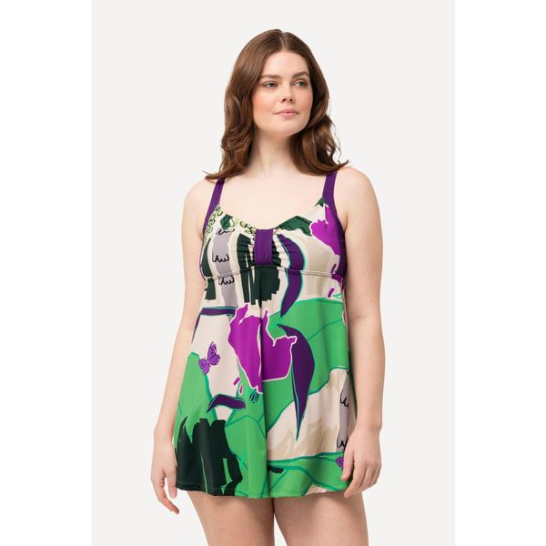 Damska Sukienka Kąpielowa palmy miękkie miseczki podszewka Powermesh. Brązowe kostiumy jednoczęściowe damskie Ulla Popken, plus size, bez wzorów, z elastanu, sportowe, plus size. Za 343.99 zł.