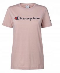 Koszulka Damska Champion. Czerwone t-shirty damskie Champion, xs, bez wzorów, z bawełny, klasyczne, bez kołnierzyka. Za 137.00 zł.