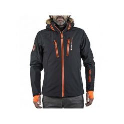 Kurtka softshell z sztucznym futrem Peak Mountain Casada. Czarne kurtki snowboardowe męskie Peak Mountain, m, bez wzorów, z softshellu, długie, bez kaptura, narciarskie. Za 323.50 zł.