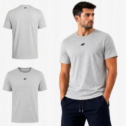 4F T-SHIRT MĘSKI KOSZULKA SPORTOWA KOLEKCJA LIMITOWANA M3947 SS26. Szare t-shirty męskie 4f, m, bez wzorów, z bawełny, sportowe, bez kołnierzyka. Za 39.93 zł.