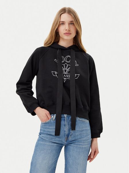 JOOP! Jeans Bluza Tinna 30046176 Czarny Regular Fit. Czarne bluzy damskie JOOP! Jeans, s, bez wzorów, z bawełny, bez kaptura. Za 409.99 zł.
