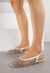 Beżowe Sandały Lakierowane Ozdobione Cyrkoniami Yesmenor. Brązowe sandały dziewczęce Renee, z lakierowanej skóry, bez zapięcia. Za 99.99 zł.