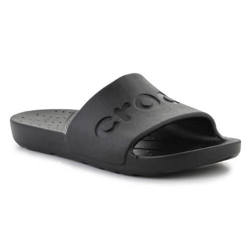 Klapki unisex Crocs Slide. Czarne klapki damskie Crocs, bez wzorów, z materiału, bez obcasa. Za 241.00 zł.