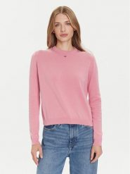 Tommy Jeans Sweter Essential DW0DW20159 Różowy Regular Fit. Czerwone swetry damskie Tommy Jeans, xl, bez wzorów, z bawełny, bez kołnierzyka, bez ramiączek, bez kaptura. Za 279.99 zł.