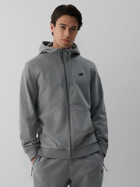 4F Bluza dresowa regular z kapturem męska - szara XL. Szare bluzy męskie 4f, m, bez wzorów, z dresówki, z kapturem. Za 169.99 zł.