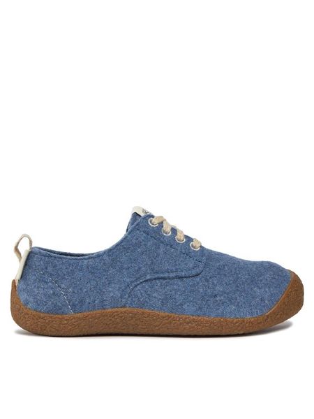 Keen Półbuty Mosey Derby 1026450-10 Niebieski. Niebieskie półbuty damskie Keen, bez wzorów, z materiału, bez obcasa, na płaskiej podeszwie, bez zapięcia. Za 259.99 zł.