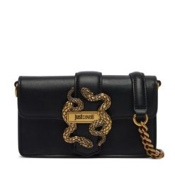 Torebka Just Cavalli. Czarne kopertówki damskie Just Cavalli, bez wzorów, bez dodatków. Za 689.99 zł.