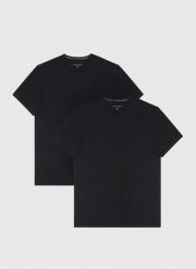 PAKO LORENTE – Męski t-shirt w czarnym kolorze, dwupak. Czarne t-shirty męskie Pako Lorente, m, bez wzorów, z bawełny, bez kołnierzyka. Za 99.99 zł.