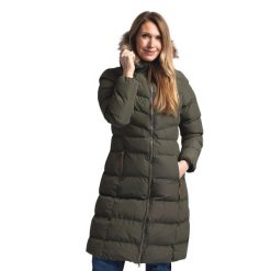 Ocieplana Kurtka Damska Audrey. Zielone kurtki damskie Trespass, xs, bez wzorów, z futra, z kapturem. Za 395.99 zł.