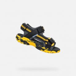 Sandały Geox Model J Borealis B Kolor Czarny. Czarne sandały męskie Geox, z tkaniny, bez zapięcia. Za 222.99 zł.