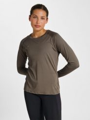 Damska koszulka z długim rękawem Newline Beat. Brązowe t-shirty damskie Newline, l, bez wzorów, z materiału, klasyczne, bez kołnierzyka. Za 138.50 zł.
