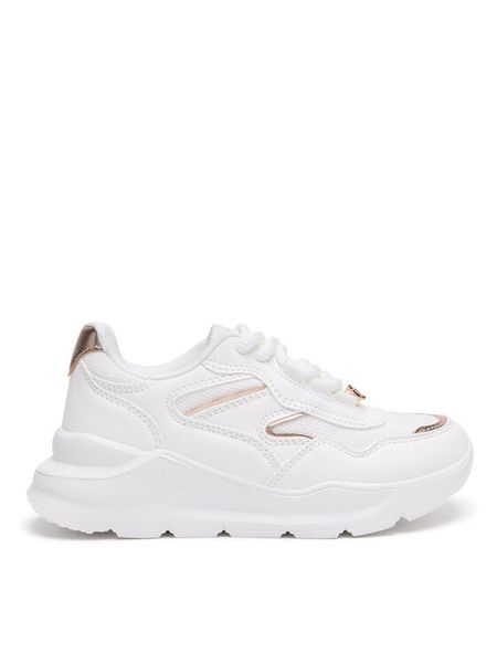 DeeZee Sneakersy 3372701A Biały. Białe buty sportowe dziewczęce DeeZee, bez wzorów, z materiału, bez zapięcia. Za 77.99 zł.