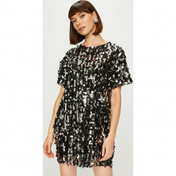 Answear - Sukienka Night Fever. Szare sukienki damskie ANSWEAR, eleganckie, z okrągłym kołnierzem. Za 149.90 zł.