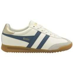 Sznurowane trampki damskie Gola Torpedo Leather. Białe trampki i tenisówki damskie Gola, bez wzorów, z gumy, retro, bez zapięcia. Za 409.00 zł.