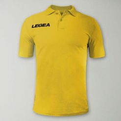 Polo Junior do Aktywności na Świeżym Powietrzu i Czasu Wolnego Żółta. Żółte koszulki sportowe damskie Legea, bez wzorów, z bawełny, bez kołnierzyka, bez ramiączek, do biegania. W wyprzedaży za 52.00 zł.