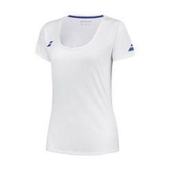 Koszulka tenisowa damska Babolat Play Cap Sleeve Top. Białe t-shirty damskie BABOLAT, bez wzorów, sportowe, bez kołnierzyka. Za 149.99 zł.
