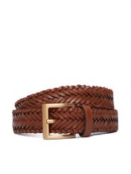 Tommy Hilfiger Pasek Th Soho Braid AM0AM14776 Brązowy. Brązowe paski damskie Tommy Hilfiger, bez wzorów, ze skóry. Za 269.99 zł.