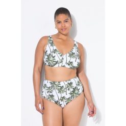 Damskie Figi od bikini wysoki stan nadruk z palmami. Białe bikini damskie Ulla Popken, plus size, bez wzorów, plus size. Za 93.99 zł.