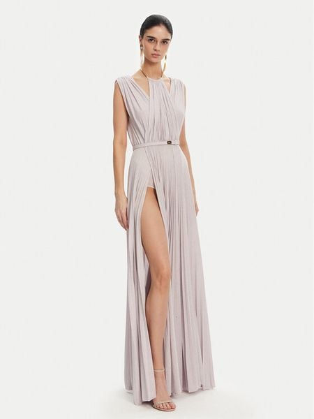 Elisabetta Franchi Sukienka wieczorowa AB-R21-52E2 Fioletowy Regular Fit. Fioletowe sukienki damskie Elisabetta Franchi, bez wzorów, z wiskozy, wizytowe, bez kołnierzyka, bez ramiączek. Za 1,639.00 zł.