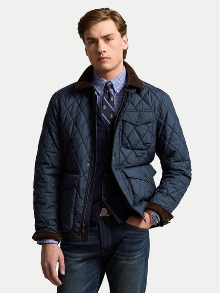 Polo Ralph Lauren Kurtka przejściowa 710847071006 Granatowy Regular Fit. Niebieskie kurtki męskie Polo Ralph Lauren, m, bez wzorów, z syntetyku, bez kaptura. Za 1,879.00 zł.