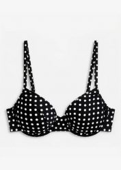 Biustonosz bikini z fiszbinami. Czarne bikini damskie bonprix, bez wzorów. Za 99.99 zł.