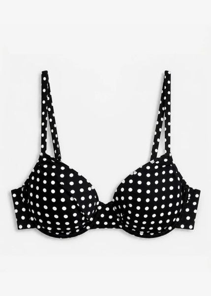 Biustonosz bikini z fiszbinami. Czarne bikini damskie bonprix, bez wzorów. Za 99.99 zł.