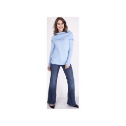 Sweter w stylu hiszpańskim, SWE127 niebieski MKM. Niebieskie swetry damskie Mkm swetry, z dzianiny. Za 118.00 zł.
