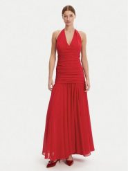 Bardot Sukienka wieczorowa 59835DB Czerwony Regular Fit. Czerwone sukienki damskie Bardot, bez wzorów, z syntetyku, wizytowe, bez kołnierzyka, bez ramiączek. Za 369.99 zł.
