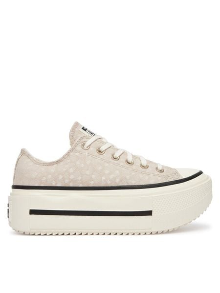 Converse Trampki Chuck Taylor All Star Lift Double Stack Platform Deer A17884C Beżowy. Brązowe trampki i tenisówki damskie Converse, bez wzorów, z materiału, retro, bez zapięcia. Za 359.99 zł.