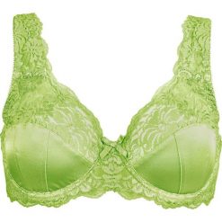 Biustonosz bonprix zielony figowy. Zielone biustonosze bonprix, w koronkowe wzory, z koronki. Za 44.99 zł.