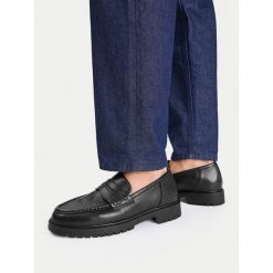 Loafersy Guess Jeans. Czarne mokasyny męskie Guess Jeans, z jeansu. Za 379.99 zł.