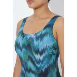 Damskie Strój kąpielowy rozmyty nadruk bez miękkich miseczek. Czarne kostiumy jednoczęściowe damskie Ulla Popken, plus size, bez wzorów, z elastanu, sportowe, plus size. Za 199.99 zł.