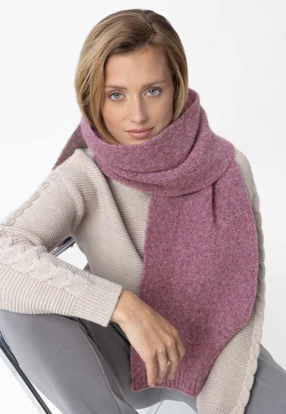 Długi szal z wełną H-VELVET. Fioletowe szaliki i chusty damskie Volcano, na zimę, bez wzorów, z dzianiny, eleganckie. Za 89.99 zł.